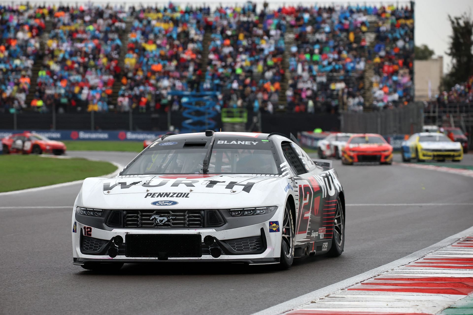 Ryan Blaney, driver of the #12 Wurth Ford, drives during the NASCAR Cup Series Viva Mexico 250 at Autodromo Hermanos Rodriguez - Source: Getty